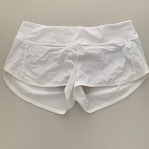 Lululemon White 2.5” Speed Up Short, Size 8